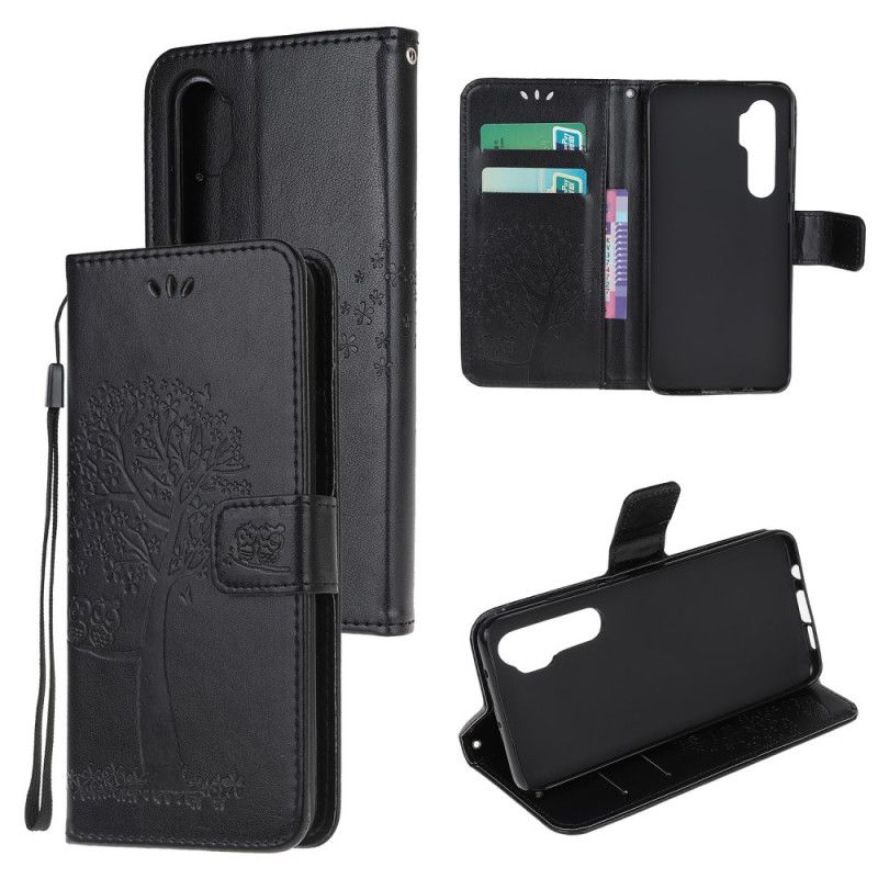 Etui Folio Xiaomi Mi Note 10 Lite Szary Czarny Sowy Drzewne I Stringi Etui Ochronne