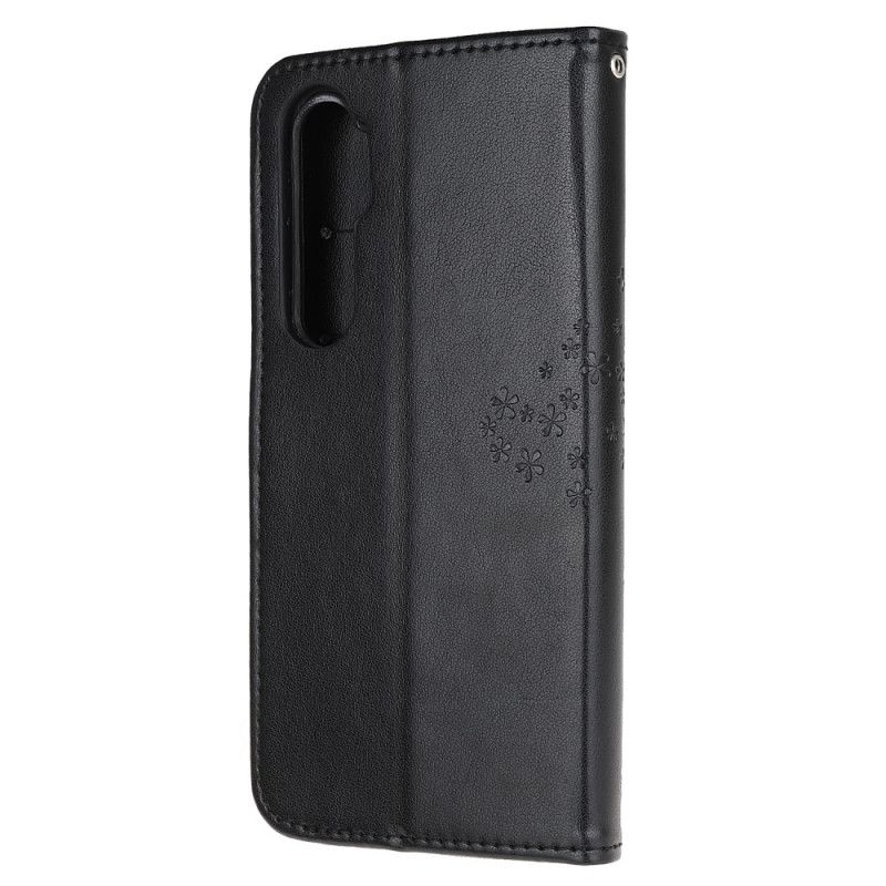 Etui Folio Xiaomi Mi Note 10 Lite Szary Czarny Sowy Drzewne I Stringi Etui Ochronne