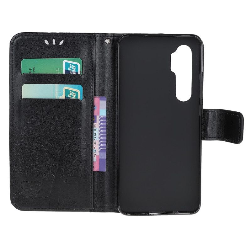 Etui Folio Xiaomi Mi Note 10 Lite Szary Czarny Sowy Drzewne I Stringi Etui Ochronne