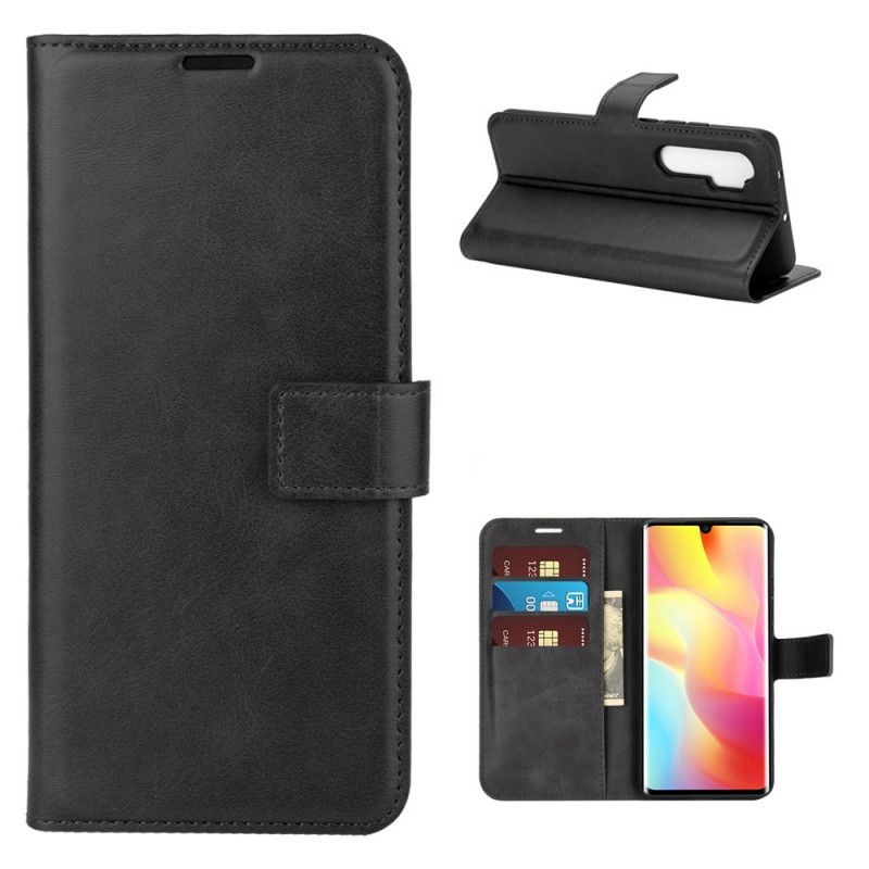 Etui Folio Xiaomi Mi Note 10 Lite Szary Czarny Wyjątkowo Smukły Efekt Skóry