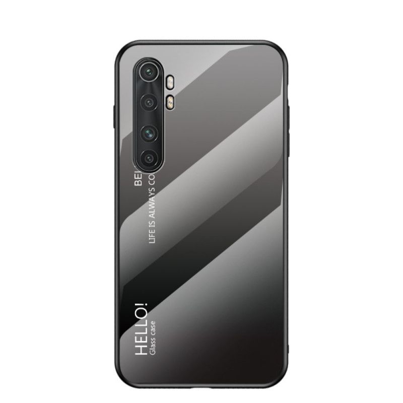 Etui Xiaomi Mi Note 10 Lite Biały Czarny Witam Szkło Hartowane