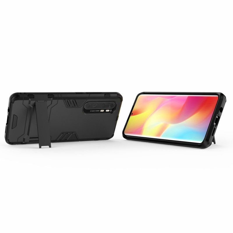 Etui Xiaomi Mi Note 10 Lite Czerwony Czarny Bardzo Wytrzymały Język