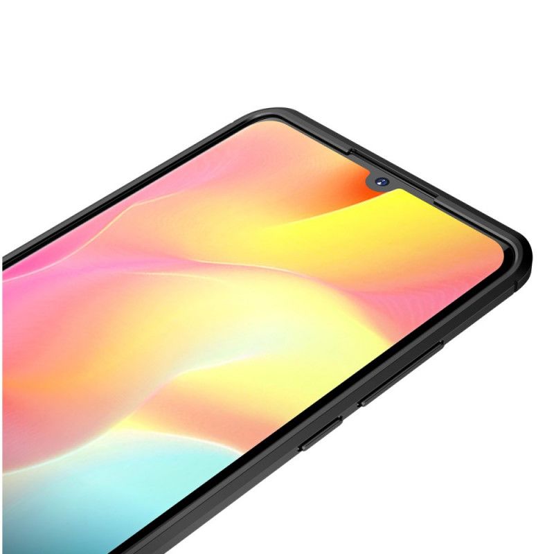 Etui Xiaomi Mi Note 10 Lite Czerwony Czarny Efekt Skóry Z Podwójną Linią Liczi Etui Ochronne