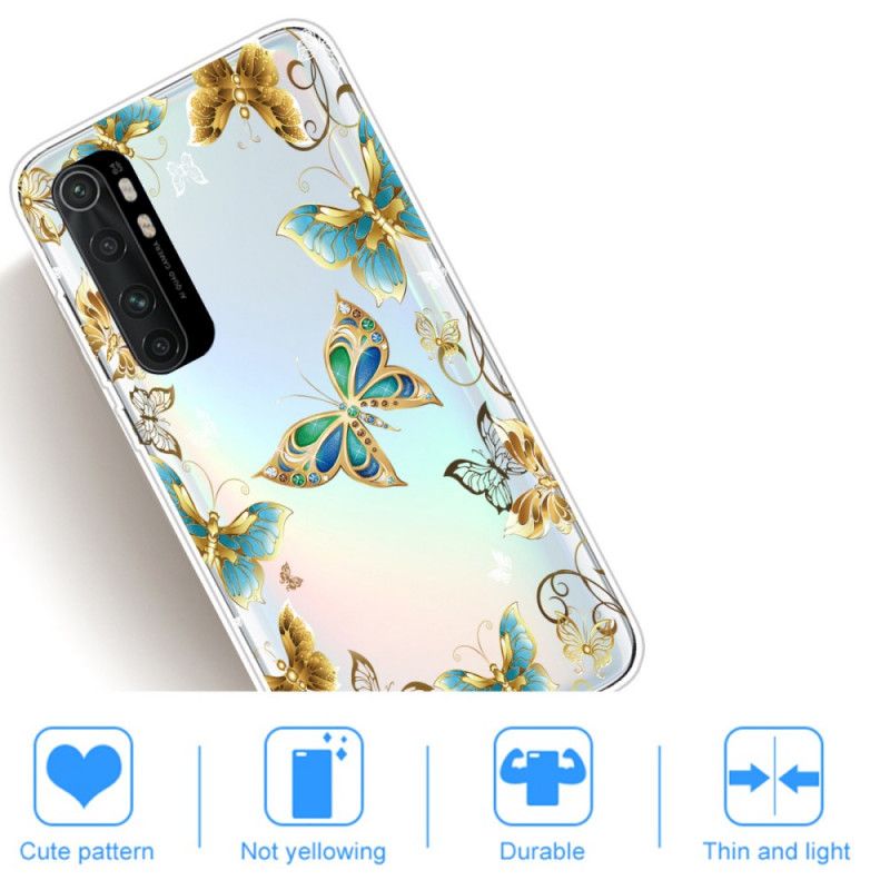 Etui Xiaomi Mi Note 10 Lite Granatowy Złoty Lot Motyli