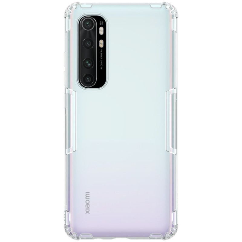 Etui Xiaomi Mi Note 10 Lite Przezroczysty Szary Wzmocniony Przezroczysty Nillkin Etui Ochronne