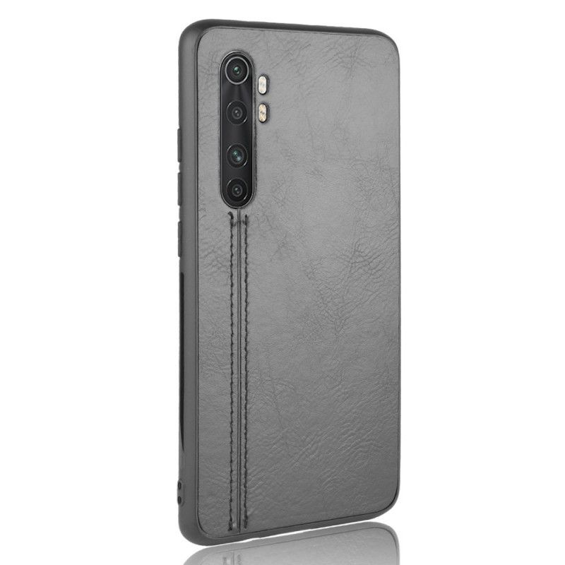 Etui Xiaomi Mi Note 10 Lite Żółty Czarny Efekt Szytej Skóry Etui Ochronne