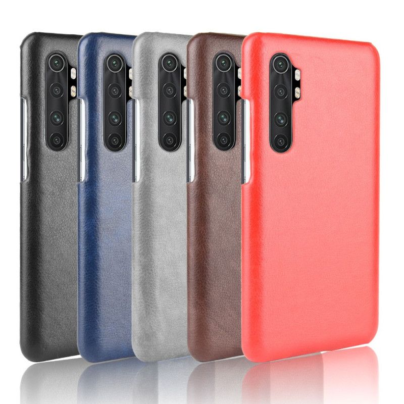 Etui Xiaomi Mi Note 10 Lite Szary Czarny Efekt Skóry Lychee Performance