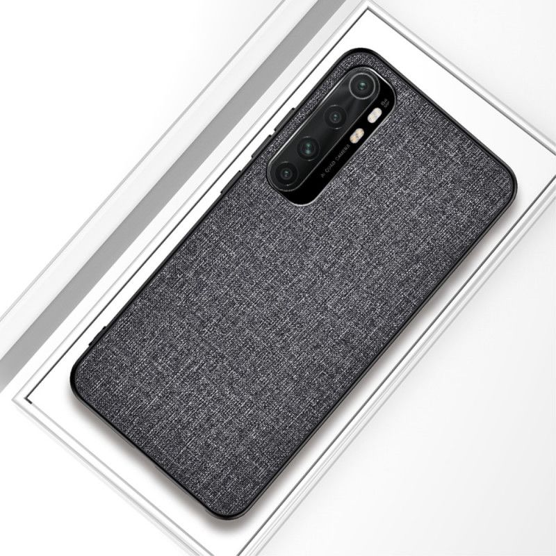 Etui Xiaomi Mi Note 10 Lite Szary Czarny Tekstura Tkaniny Etui Ochronne