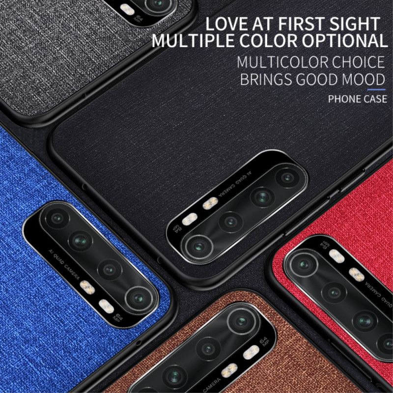 Etui Xiaomi Mi Note 10 Lite Szary Czarny Tekstura Tkaniny Etui Ochronne