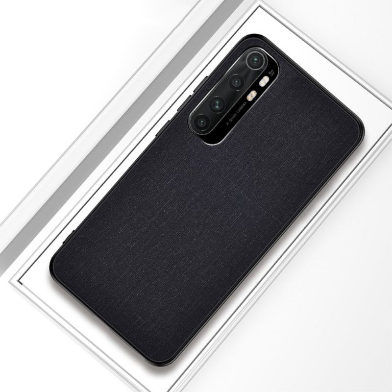 Etui Xiaomi Mi Note 10 Lite Szary Czarny Tekstura Tkaniny Etui Ochronne