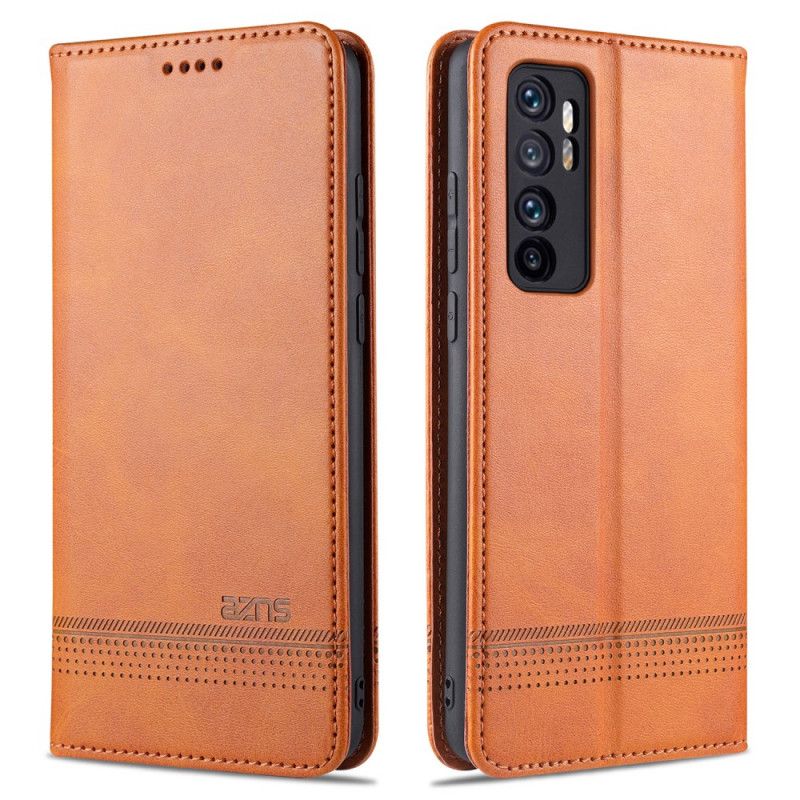 Flip Kotelot Xiaomi Mi Note 10 Lite Czerwony Czarny Azns Skórzany Styl