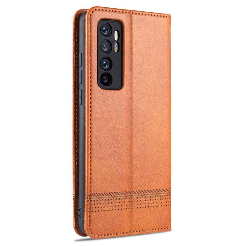 Flip Kotelot Xiaomi Mi Note 10 Lite Czerwony Czarny Azns Skórzany Styl