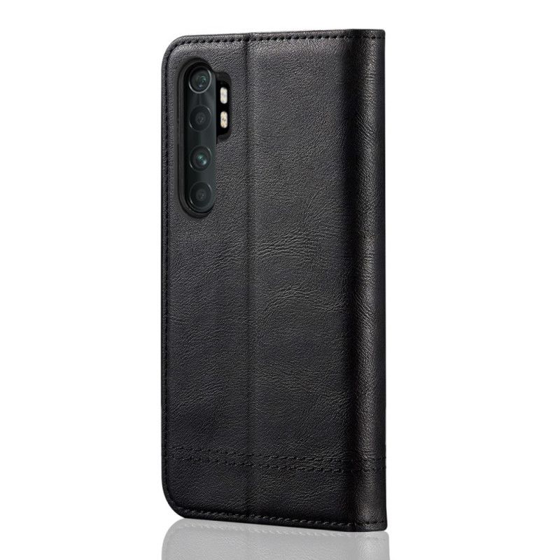 Flip Kotelot Xiaomi Mi Note 10 Lite Czerwony Czarny Etui na Telefon Szycie Efekt Skóry