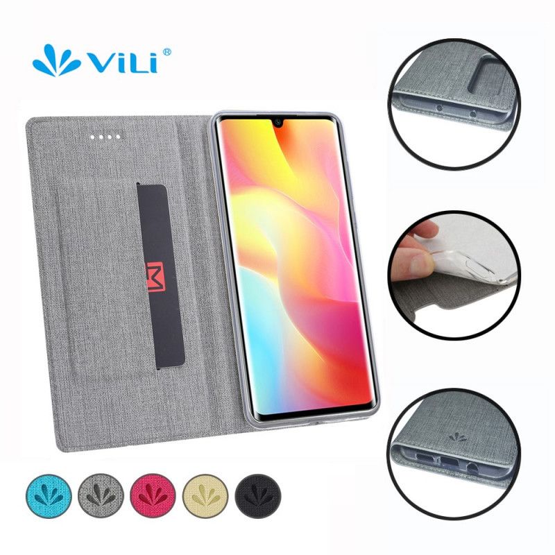 Flip Kotelot Xiaomi Mi Note 10 Lite Szary Czarny Teksturowany Vili Dmx Etui Ochronne