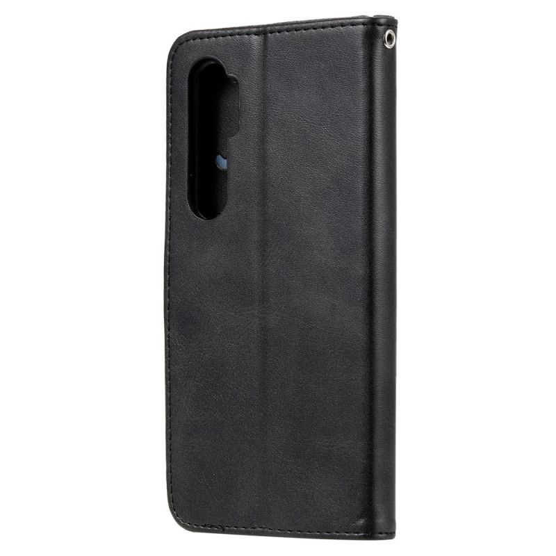 Skórzany Futerał Xiaomi Mi Note 10 Lite Czerwony Czarny Etui na Telefon Portmonetka Vintage