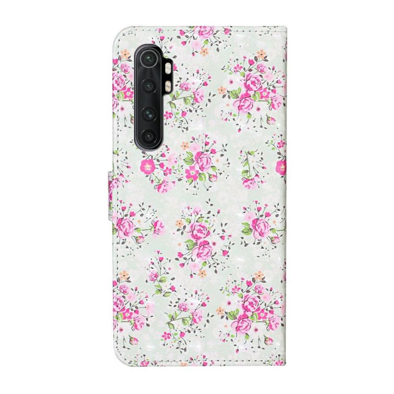 Skórzany Futerał Xiaomi Mi Note 10 Lite Etui na Telefon Liberty Design W Kwiaty