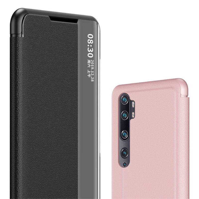 Zobacz Okładkę Teksturowana Sztuczna Skóra Xiaomi Mi Note 10 Lite Czerwony Czarny