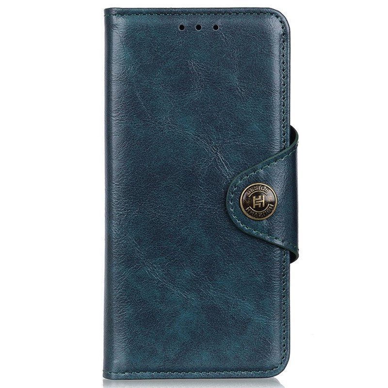 Etui Folio do OnePlus Nord 2T 5G Vintage Guzik Ze Sztucznej Skóry