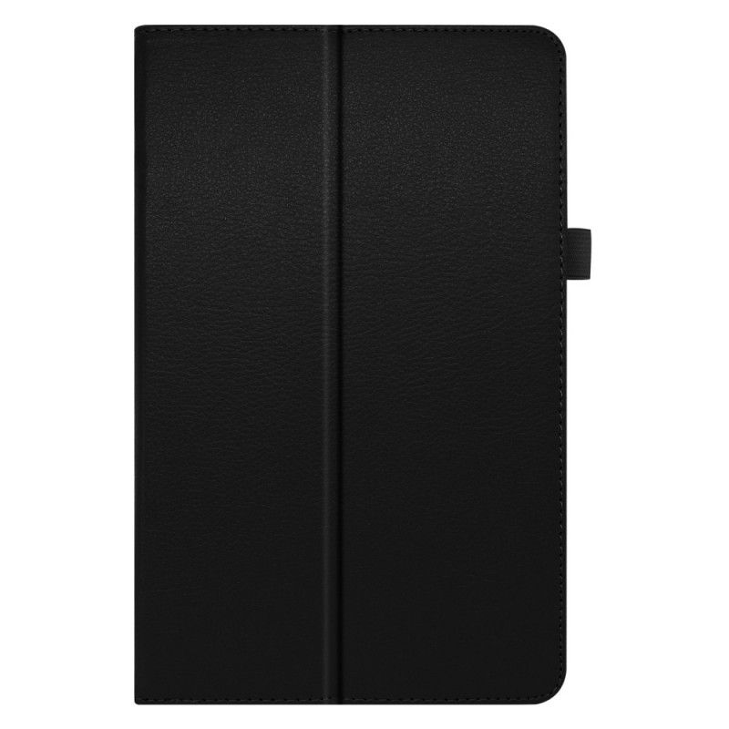 Etui Folio Samsung Galaxy Tab S6 Lite Biały Czarny 2 Klapki Z Imitacji Skóry Liczi Etui Ochronne