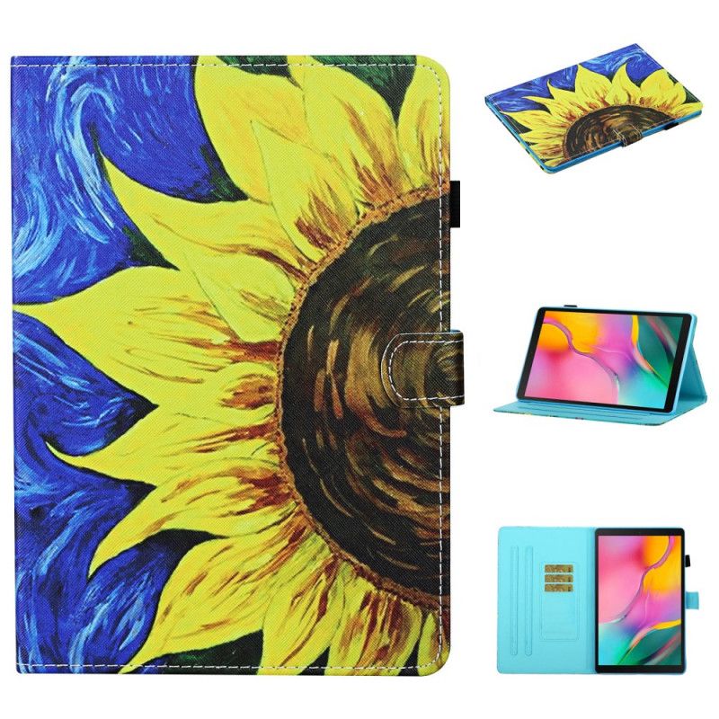 Etui Folio Samsung Galaxy Tab S6 Lite Malowany Słonecznik Etui Ochronne