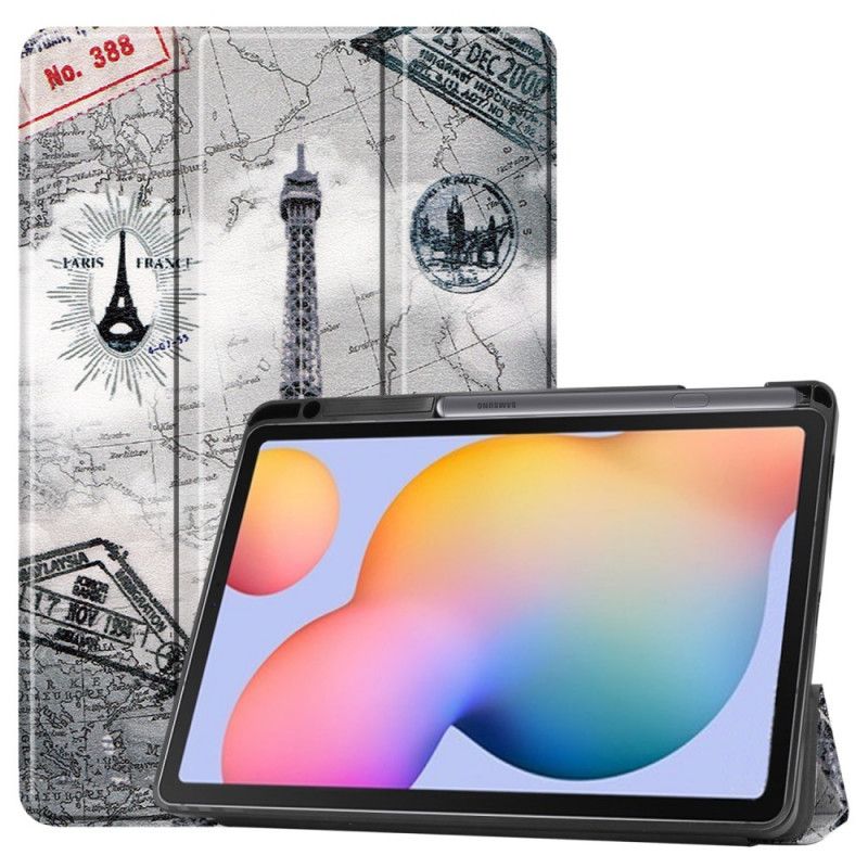 Etui Na Długopis Samsung Galaxy Tab S6 Lite Retro Wieża Eiffla