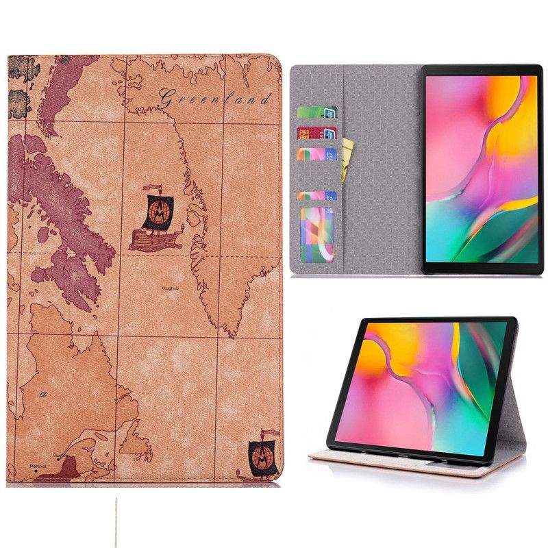 Etui Samsung Galaxy Tab S6 Lite Brązowy Szary Zabytkowa Karta Etui Ochronne