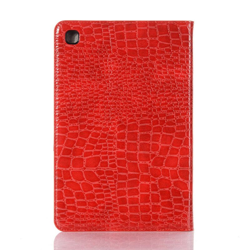 Etui Samsung Galaxy Tab S6 Lite Czerwony Czarny Tekstura Krokodyla