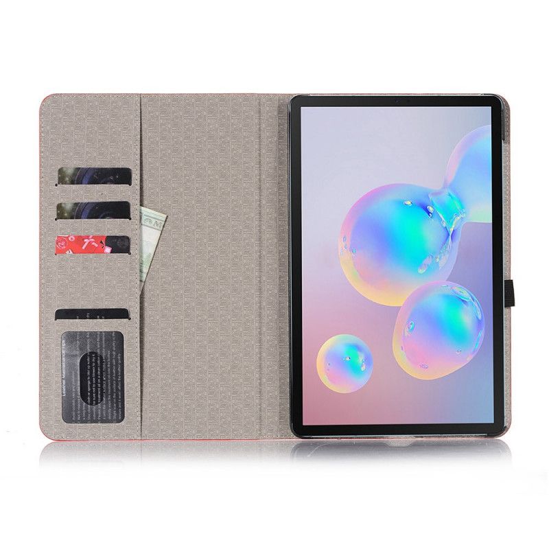 Etui Samsung Galaxy Tab S6 Lite Czerwony Czarny Tekstura Krokodyla