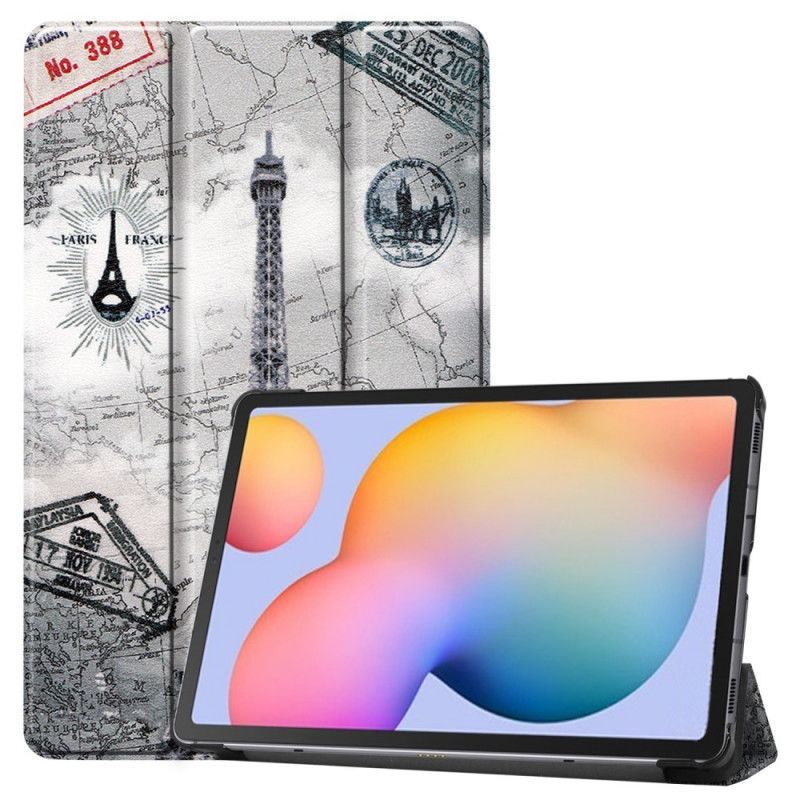 Inteligentna Obudowa Samsung Galaxy Tab S6 Lite Wieża Eiffla W Stylu Retro