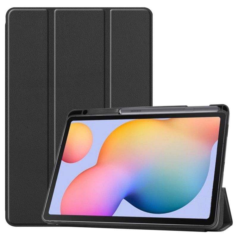 Smart Case Samsung Galaxy Tab S6 Lite Szary Czarny Tri Składany Pojemnik Na Ołówki