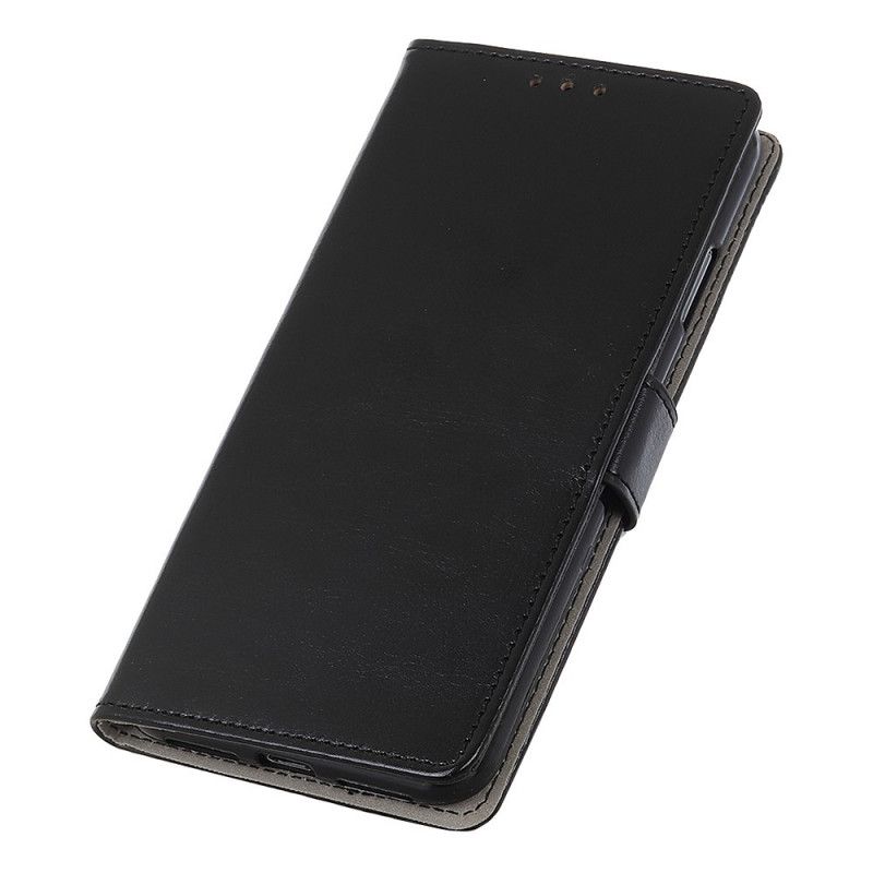 Etui Folio Samsung Galaxy S21 Ultra 5G Biały Czarny Wyrafinowany Efekt Błyszczącej Skóry Etui Ochronne