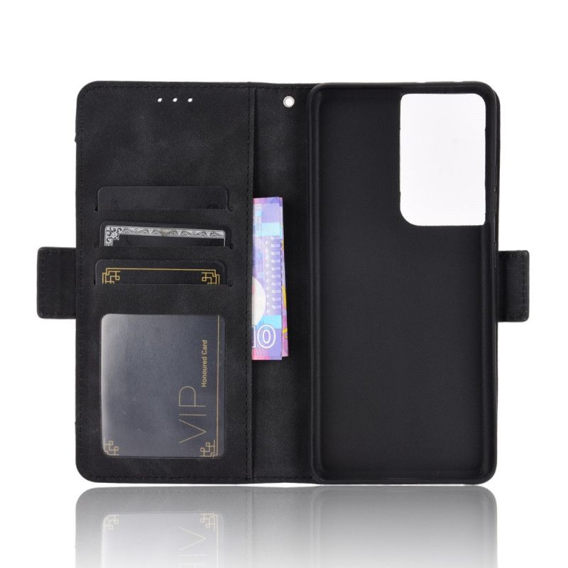 Etui Folio Samsung Galaxy S21 Ultra 5G Czerwony Czarny Multikarta Pierwszej Klasy Etui Ochronne