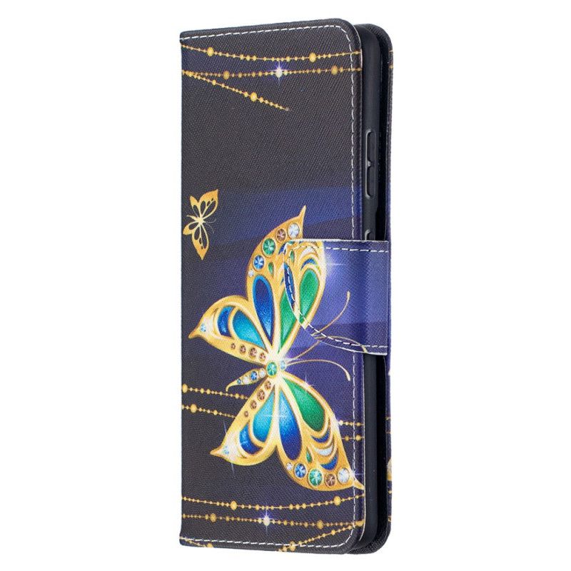 Etui Folio Samsung Galaxy S21 Ultra 5G Granatowy Czarny Królowie Motyli