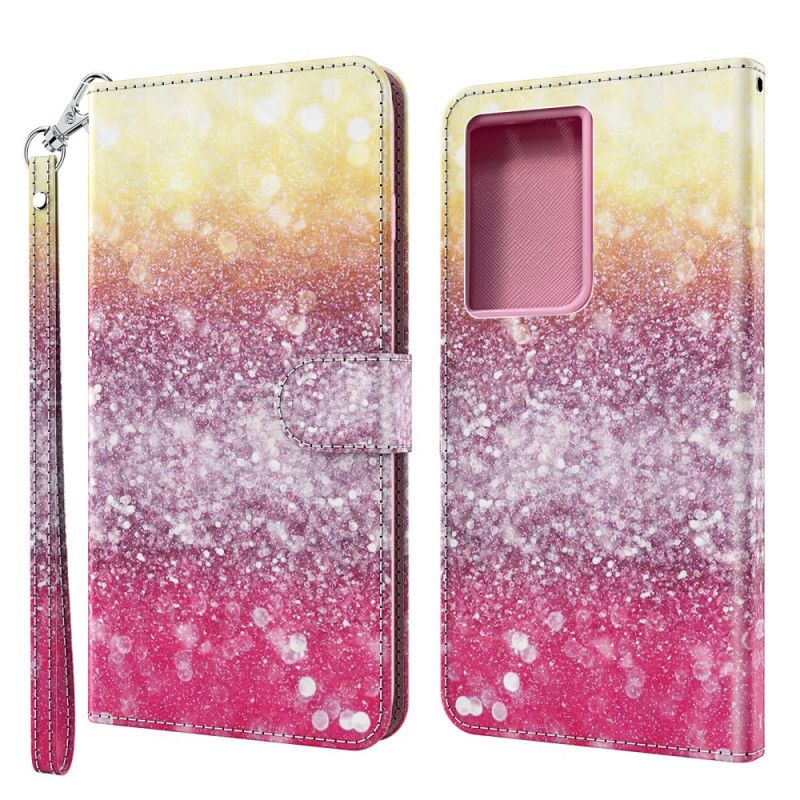 Etui Folio Samsung Galaxy S21 Ultra 5G Magenta Brokatowy Gradient Etui Ochronne