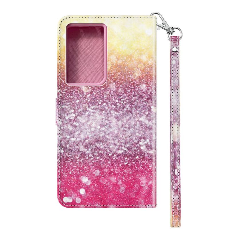 Etui Folio Samsung Galaxy S21 Ultra 5G Magenta Brokatowy Gradient Etui Ochronne