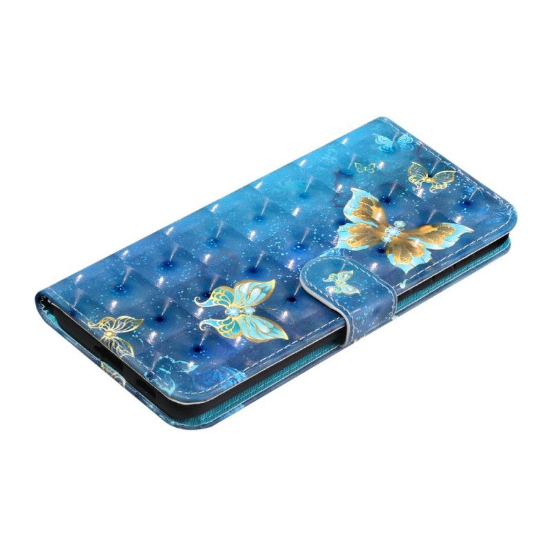 Etui Folio Samsung Galaxy S21 Ultra 5G Motyle Świetlne Plamy Z Paskiem