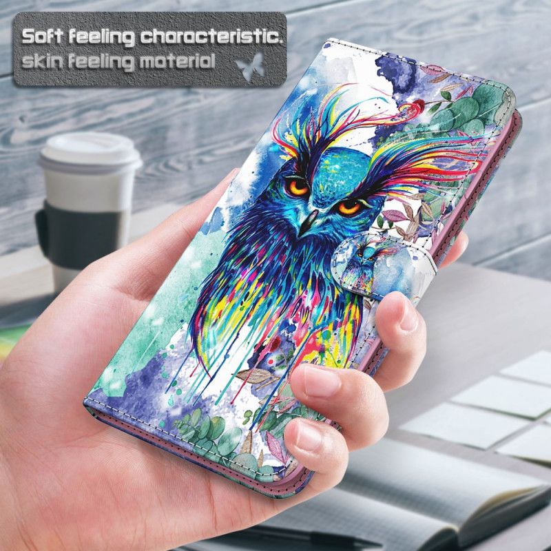 Etui Folio Samsung Galaxy S21 Ultra 5G Ptak Akwarelowy Etui Ochronne