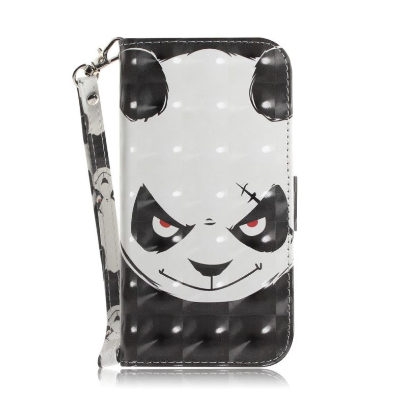 Etui Folio Samsung Galaxy S21 Ultra 5G Różowy Czarny Panda Ze Stringami Etui Ochronne