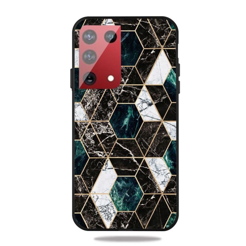 Etui Samsung Galaxy S21 Ultra 5G Biały Czarny Geometria W Kolorze Marmuru