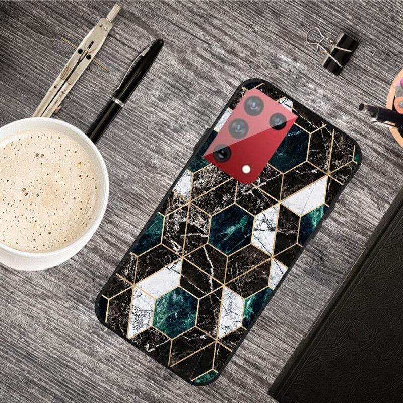 Etui Samsung Galaxy S21 Ultra 5G Biały Czarny Geometria W Kolorze Marmuru