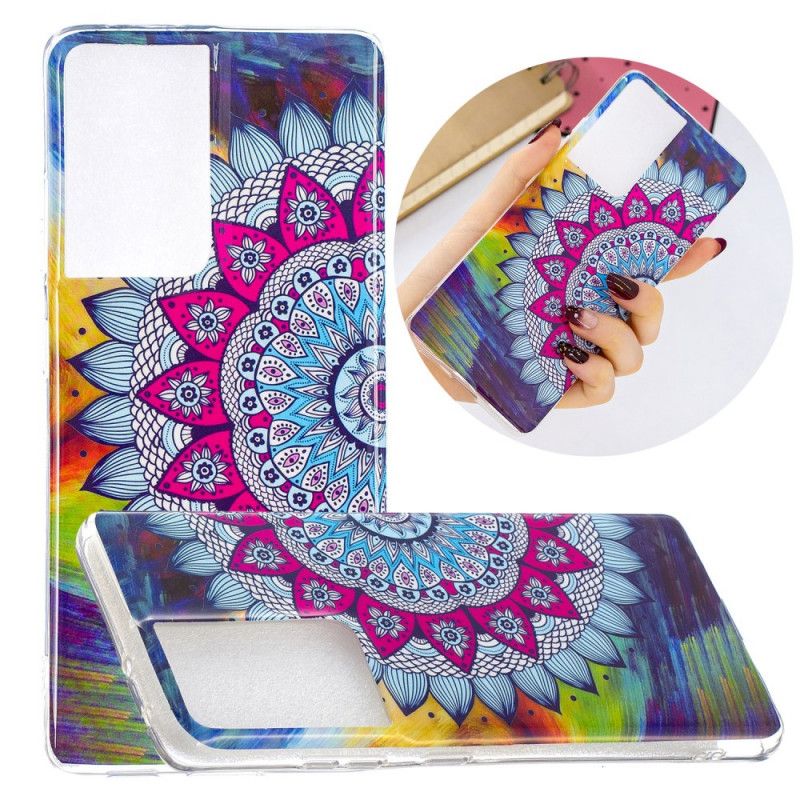 Etui Samsung Galaxy S21 Ultra 5G Mandala W Kolorze Fluorescencyjnym