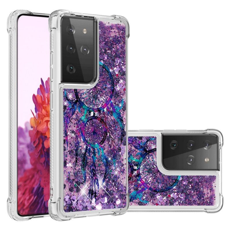 Futerały Samsung Galaxy S21 Ultra 5G Etui na Telefon Brokatowy Łapacz Snów