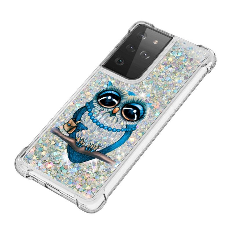 Futerały Samsung Galaxy S21 Ultra 5G Etui na Telefon Panna Brokatowa Sowa