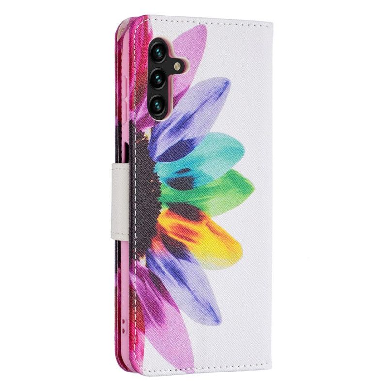 Etui Folio Do Samsung Galaxy A13 5g Kwiat Akwarela