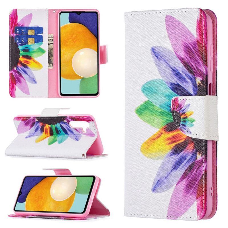 Etui Folio Do Samsung Galaxy A13 5g Kwiat Akwarela