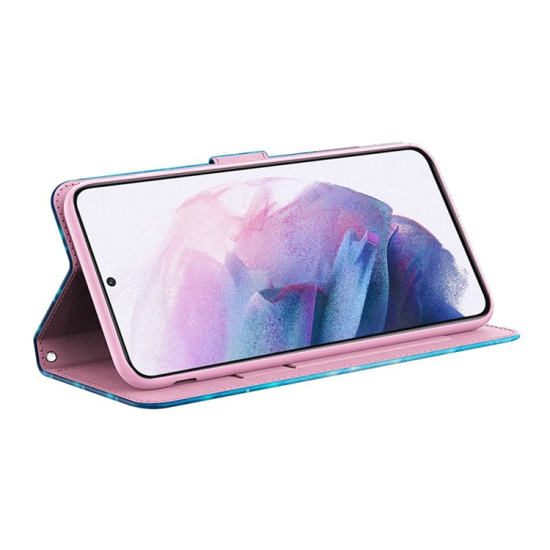 Etui Folio Do Samsung Galaxy A13 5g Latające Niebieskie Motyle