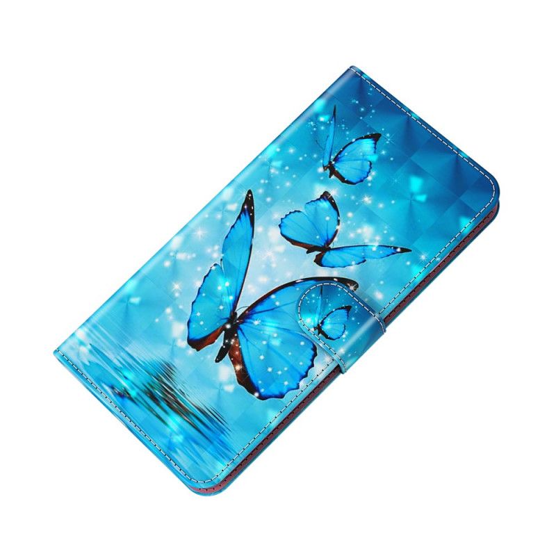 Etui Folio Do Samsung Galaxy A13 5g Latające Niebieskie Motyle