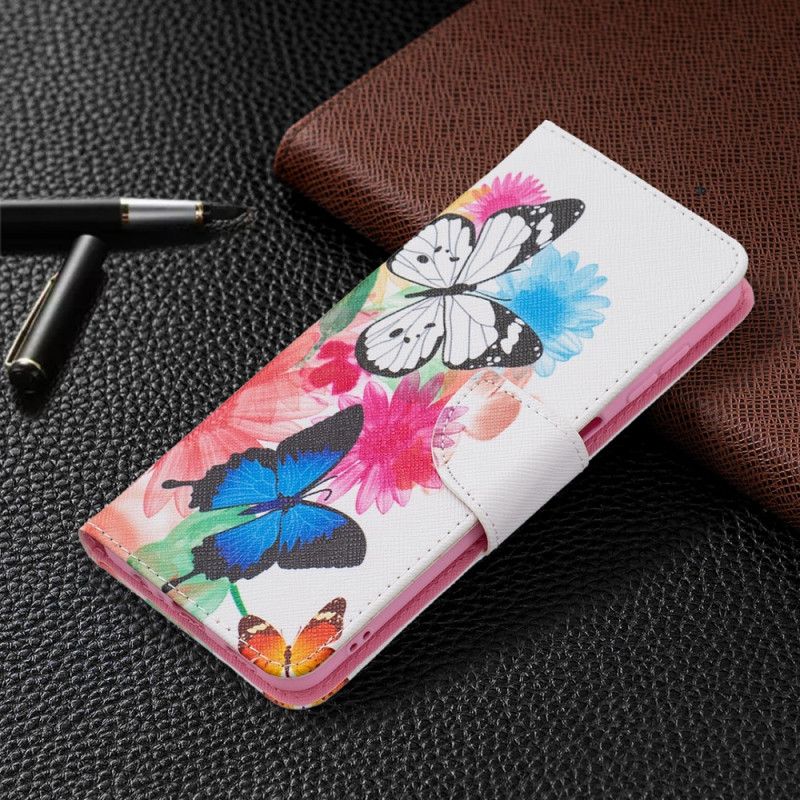 Etui Folio Do Samsung Galaxy A13 5g Malowane Motyle I Kwiaty