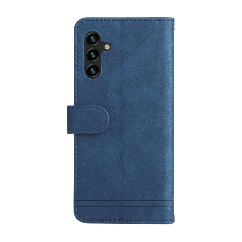 Etui Folio Do Samsung Galaxy A13 5g Nit I Pasek Z Imitacji Skóry