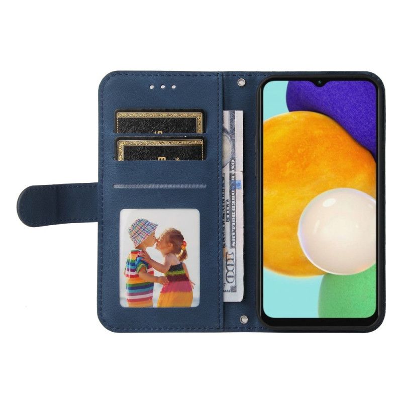 Etui Folio Do Samsung Galaxy A13 5g Nit I Pasek Z Imitacji Skóry